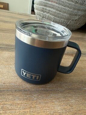 Yeti Navy Blue Insulated Mug with Clear Lid